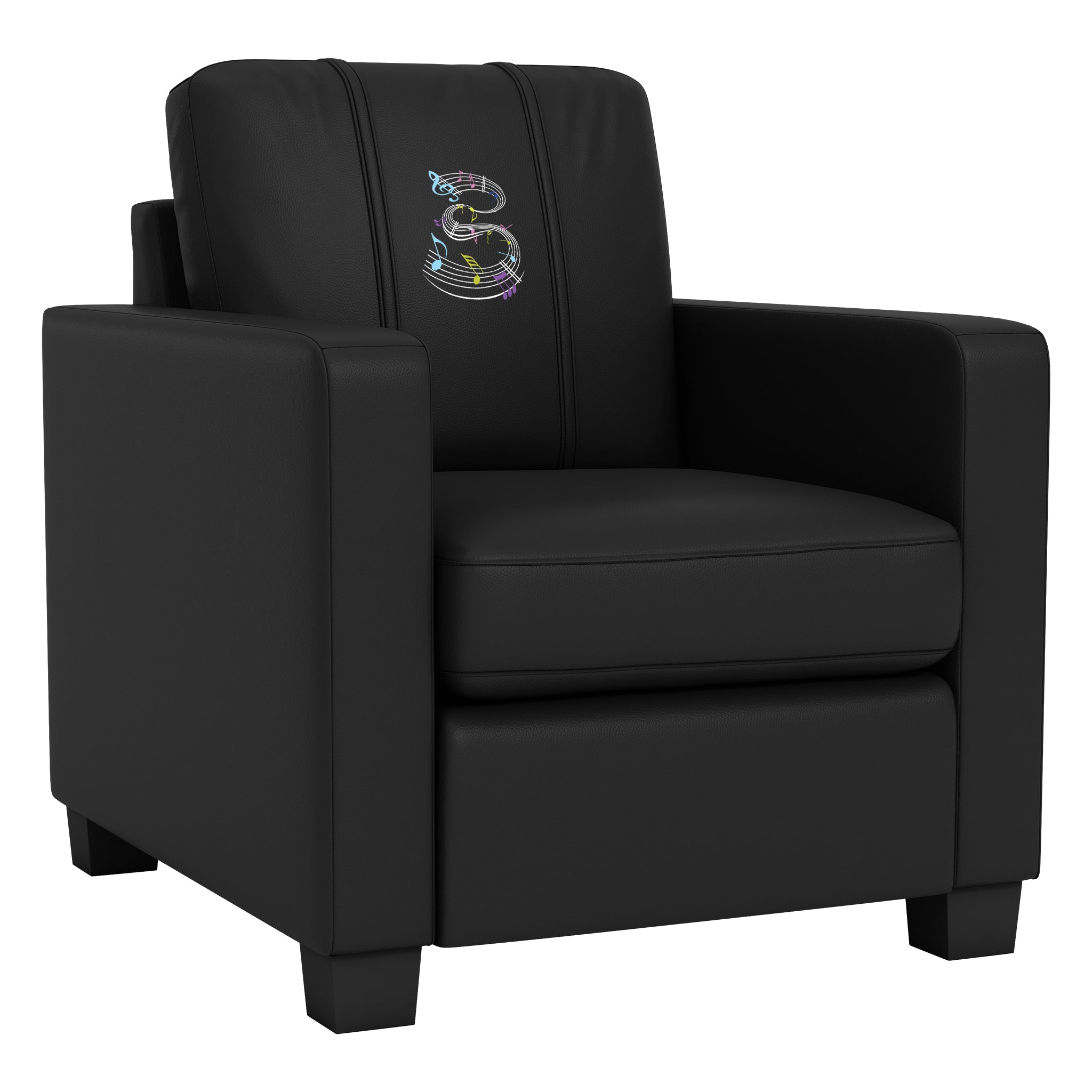 Sillón fijo Dyno con panel con el logotipo de notas musicales