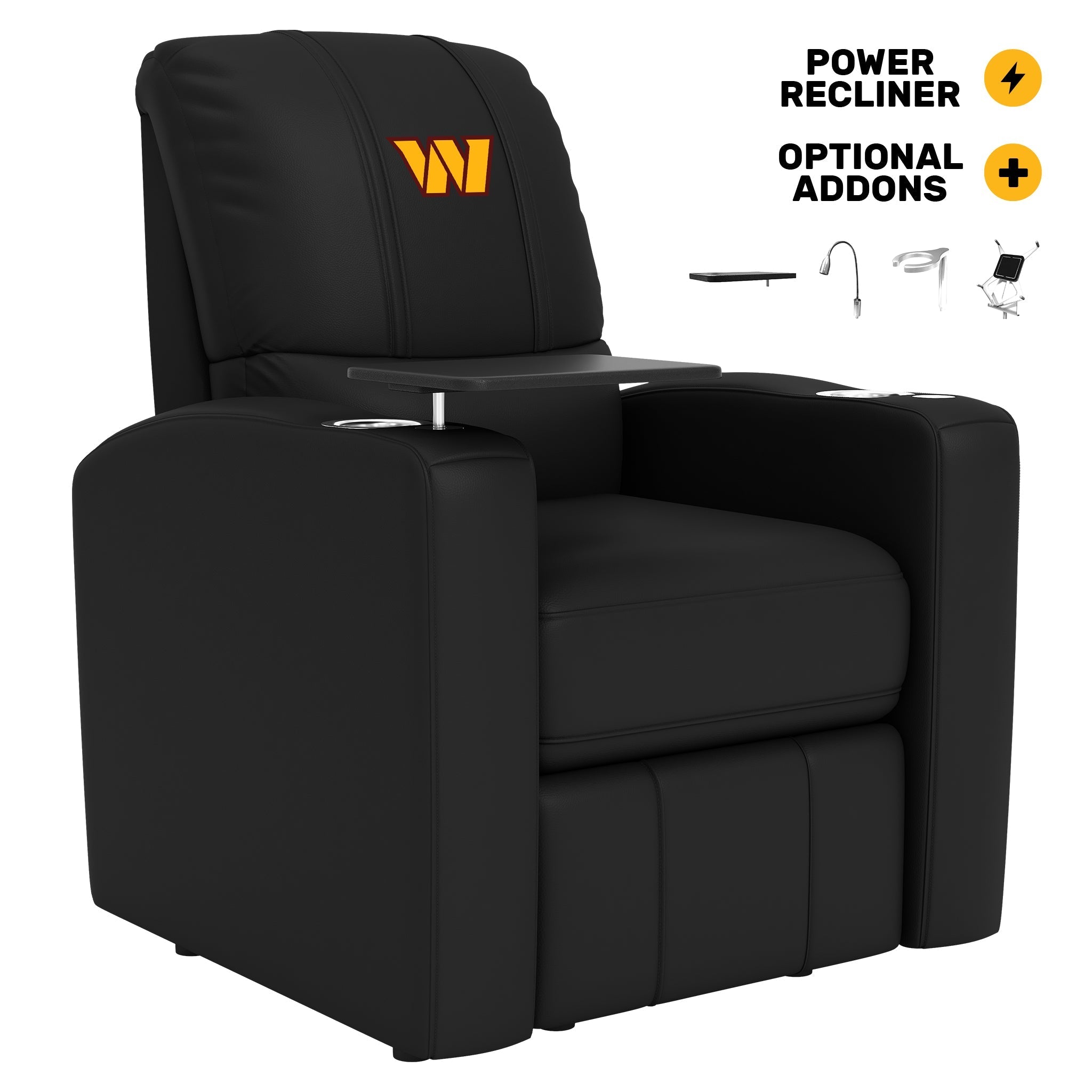 Sillón reclinable Stealth Power Plus con el logotipo principal de Washington Commanders