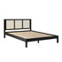 Cama Yasmina con plataforma de madera maciza y paneles de ratán (tamaño Queen o King)