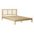 Cama Yasmina con plataforma de madera maciza y paneles de ratán (tamaño Queen o King)