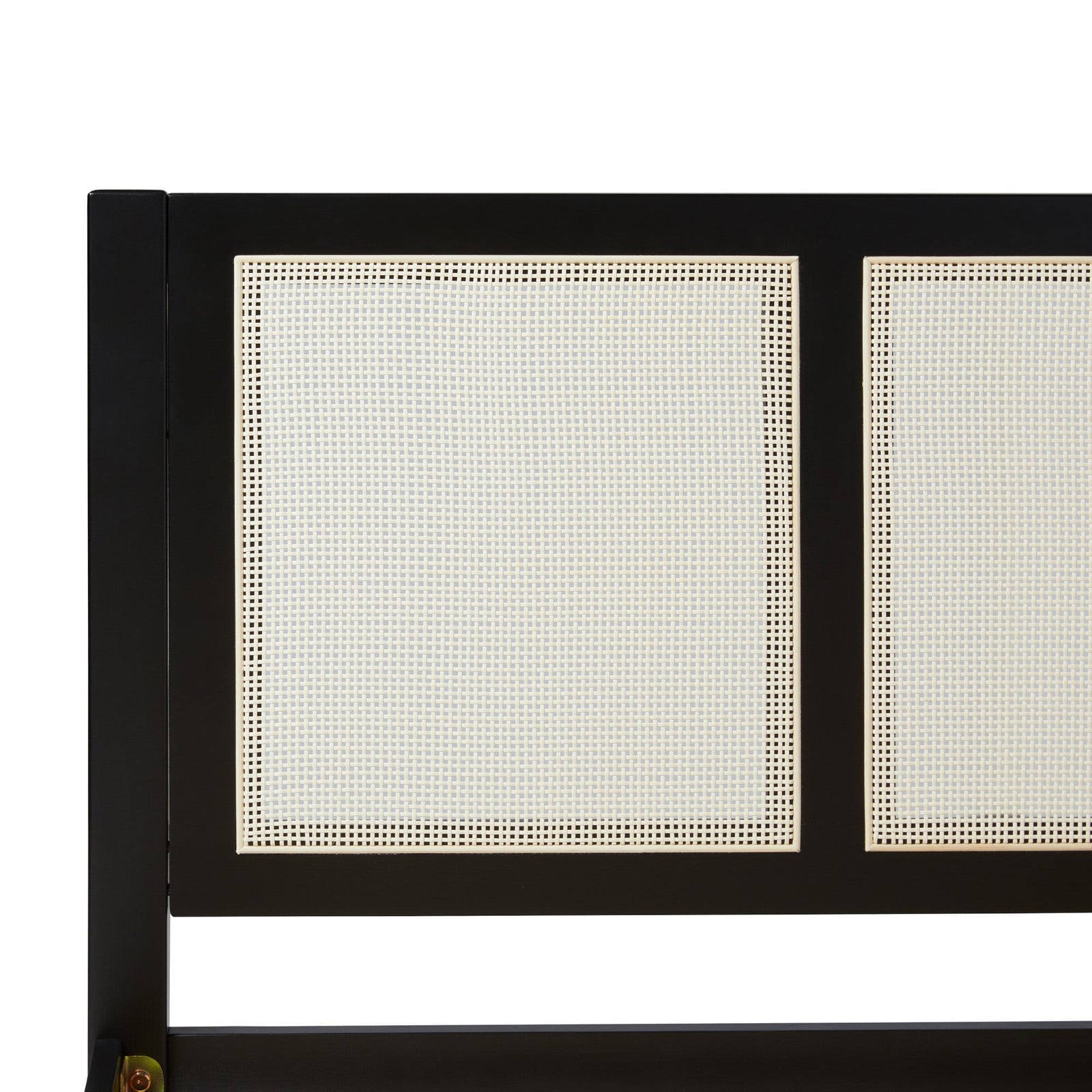 Cama Yasmina con plataforma de madera maciza y paneles de ratán (tamaño Queen o King)