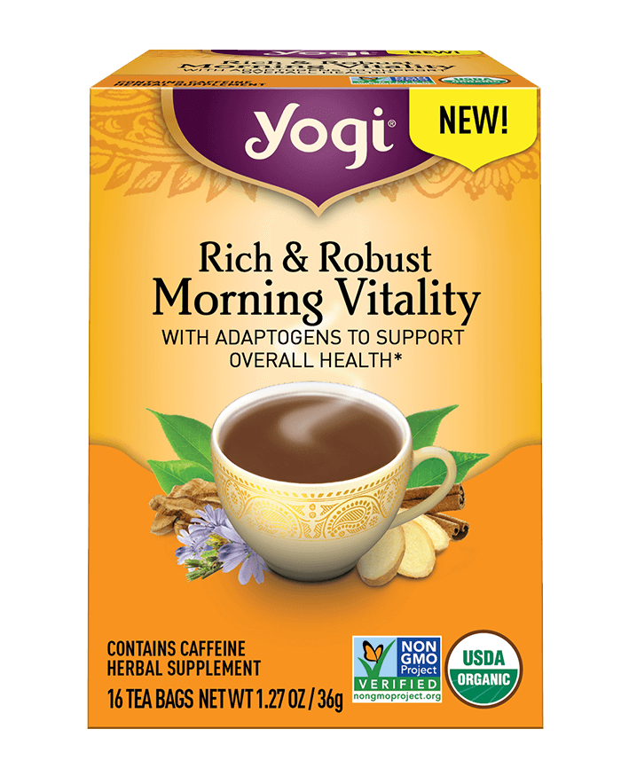 Yogi Tea Morning Vitality - Revitalizing Herbal Tea Blend (Pack of 6 - 16 Tea Bags)