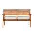 Loveseat de exterior con respaldo de listones de acacia de estilo moderno de mediados de siglo de Zander