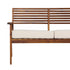 Loveseat de exterior con respaldo de listones de acacia de estilo moderno de mediados de siglo de Zander