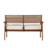 Loveseat de exterior con respaldo de listones de acacia de estilo moderno de mediados de siglo de Zander