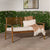 Loveseat de exterior con respaldo de listones de acacia de estilo moderno de mediados de siglo de Zander