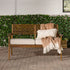 Loveseat de exterior con respaldo de listones de acacia de estilo moderno de mediados de siglo de Zander