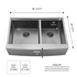 Fregadero de cocina Zeek Farmhouse Workstation de 33" con cubeta 60/40 en bronce mate y negro con accesorios y revestimiento PVD Nano Tech ENZO ZA-B642