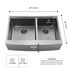 Zeek 33" Farmhouse Workstation 60/40 Bowl Gunmetal Matte Black Kitchen Sink With Accessories PVD Nano Tech Coating ENZO ZA-B642