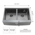 Fregadero de cocina Zeek Farmhouse Workstation de 33" con dos senos en color bronce mate y negro con accesorios y revestimiento PVD Nano Tech ENZO ZA-B552