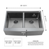 Zeek 33" Farmhouse Workstation Double Bowl Gunmetal Matte Black Kitchen Sink With Accessories PVD Nano Tech Coating ENZO ZA-B552