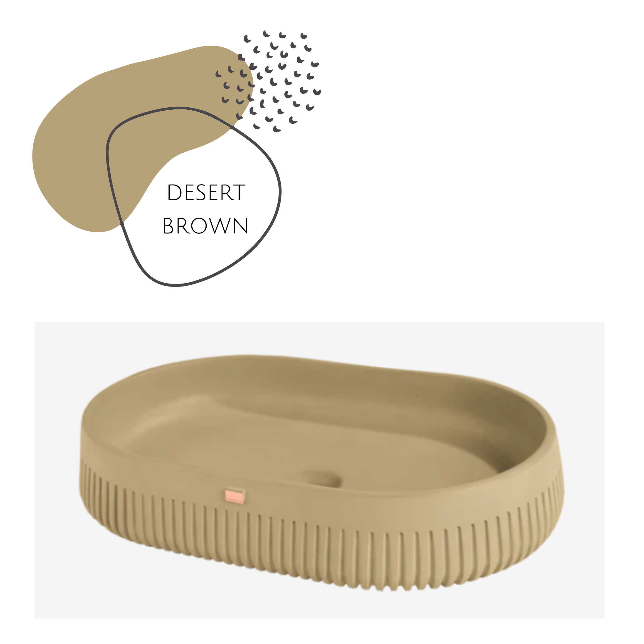 Lavabo rectangular ovalado de hormigón de 22'' AUPAP02 - Baño