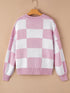 Women's Plus Size Checkered Knit Sweater