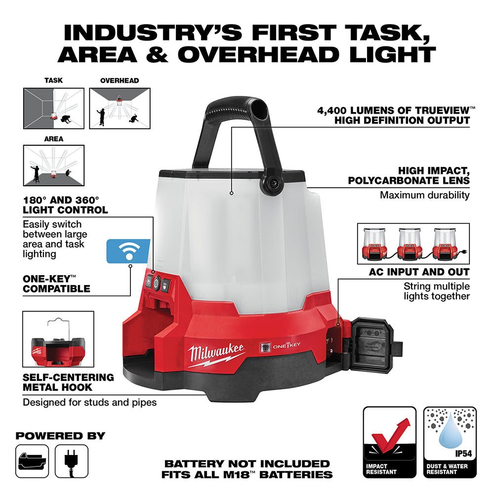 Luz de sitio compacta LED Milwaukee 2146-20 M18™ RADIUS™ con ONE-KEY™