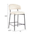 Taburete de bar curvo tapizado moderno Alexis, juego de 2