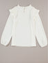 Flowy White Blouse with Ruffle Trim