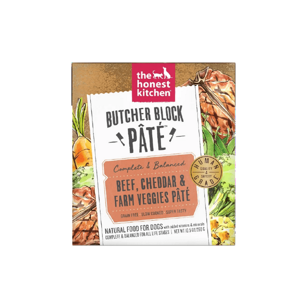 The Honest Kitchen - Paté de carne de res con queso cheddar para perros (paquete de 6, 10.5 oz)