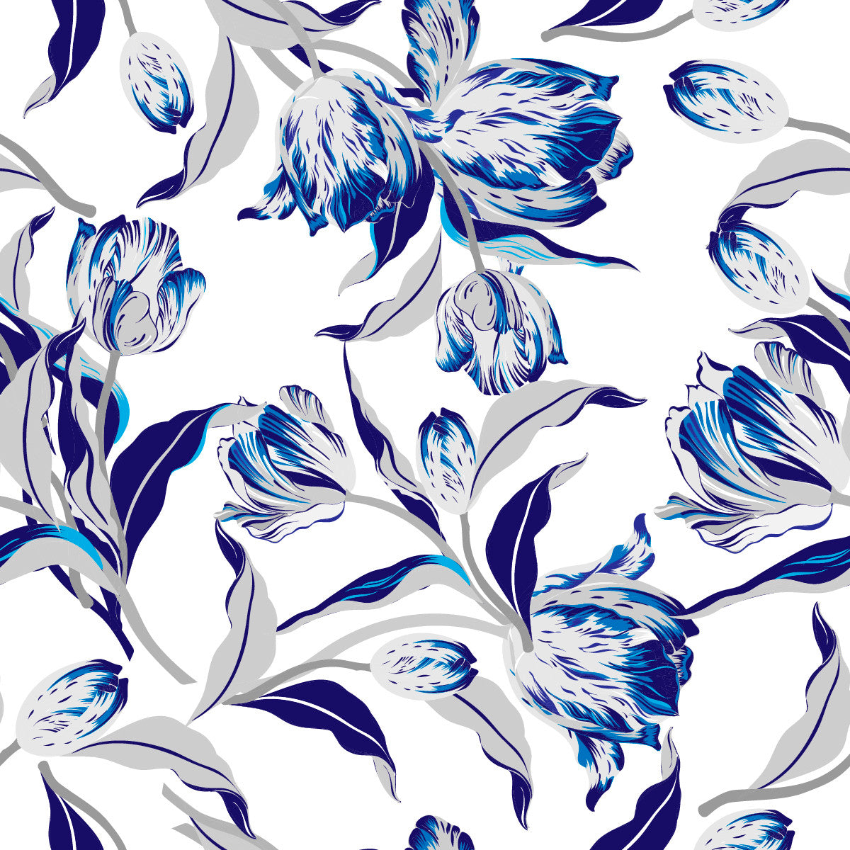 Fashionable Blue Tulips Wallpaper Fashionable