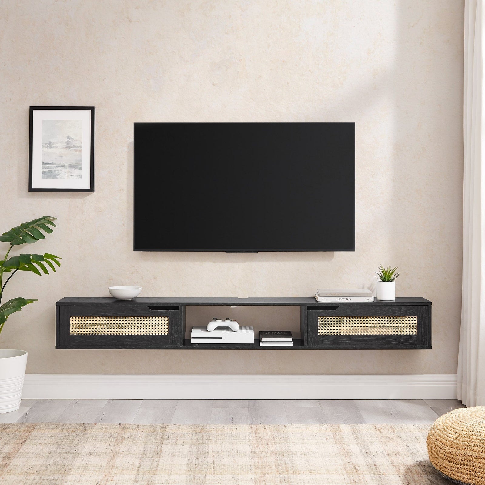 Mueble de TV flotante de dos puertas Hamkke Boho
