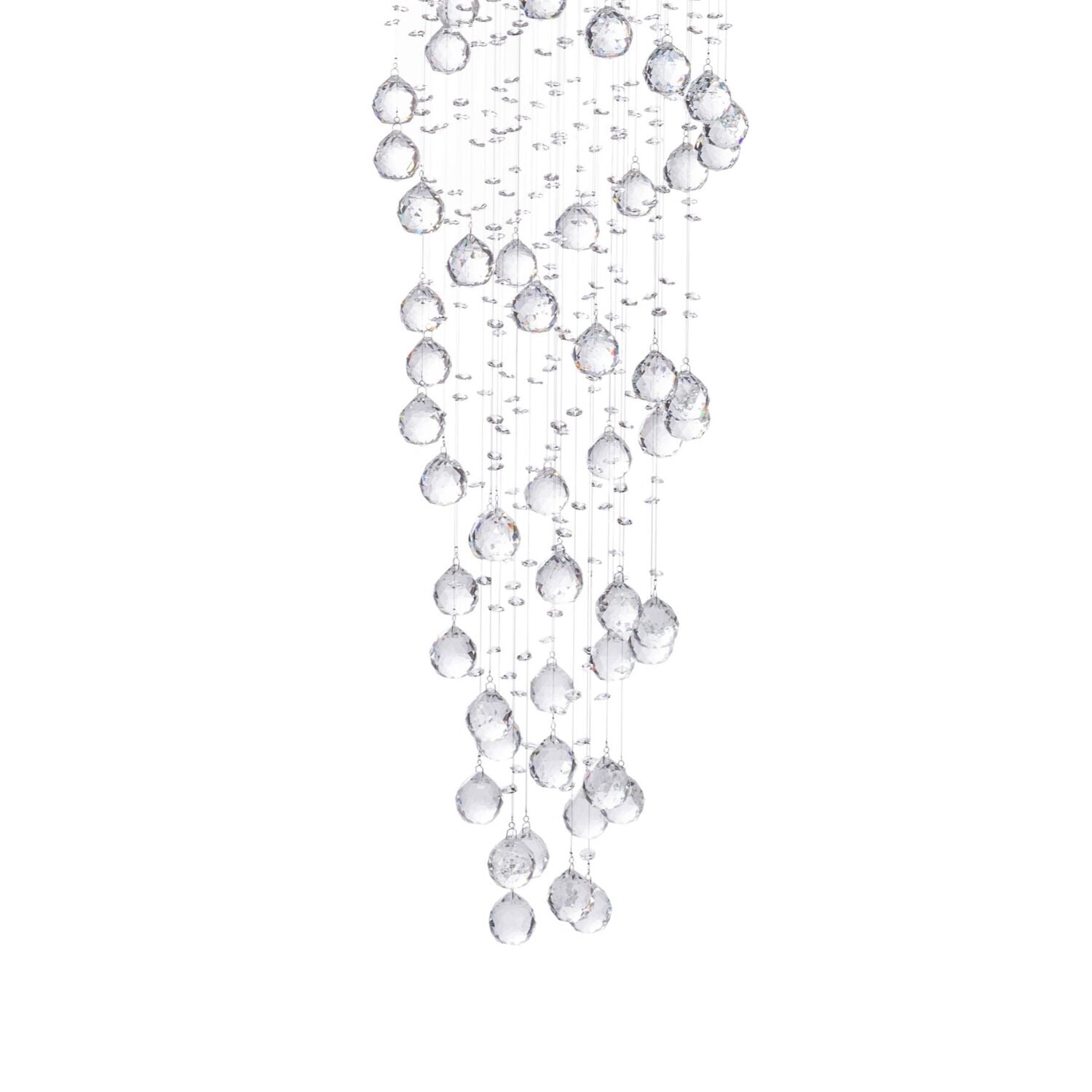 Lámpara de araña de cristal de doble hélice, 7 luces, longitud de suspensión de 73"