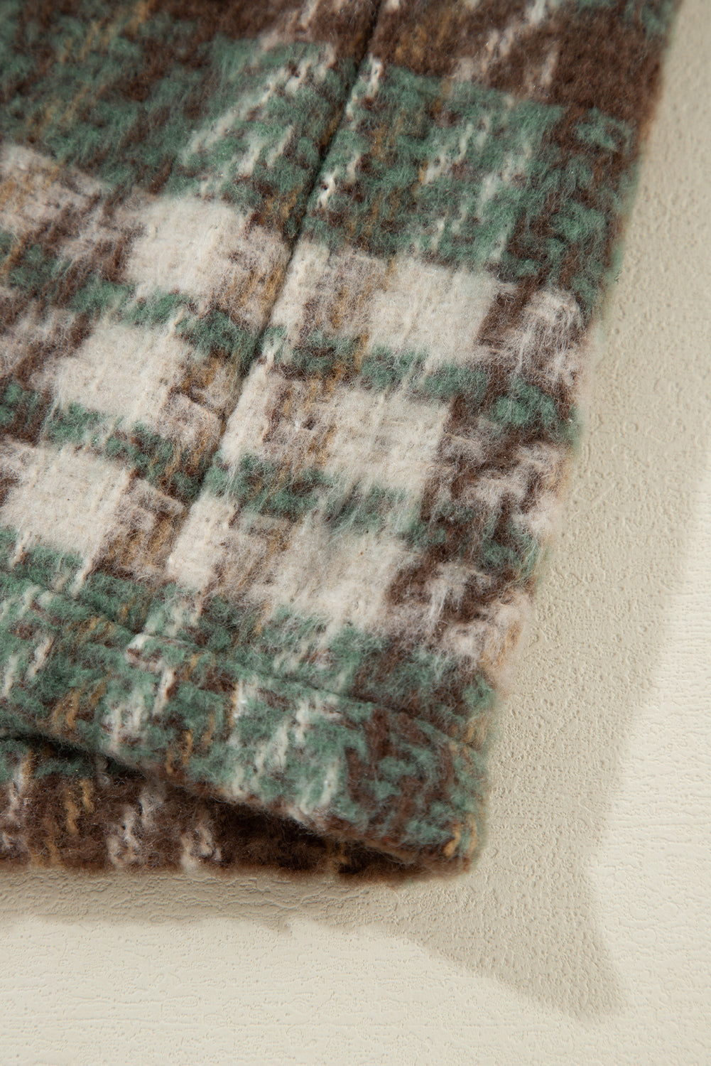 Plus Size Green Plaid Shacket Jacket
