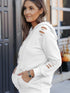 Women's Fashionable Distressed Hoodie