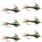 Bead Head Flash Back Pheasant Tail Nymph Fly Fishing Flies - 6 Flies Hook Size 10