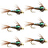 Bead Head Flash Back Pheasant Tail Nymph Fly Fishing Flies - 6 Flies Hook Size 10