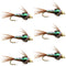 Bead Head Flash Back Pheasant Tail Nymph Fly Fishing Flies - 6 Flies Hook Size 14