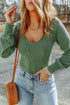Fitted Ribbed Knit Sweater in Green