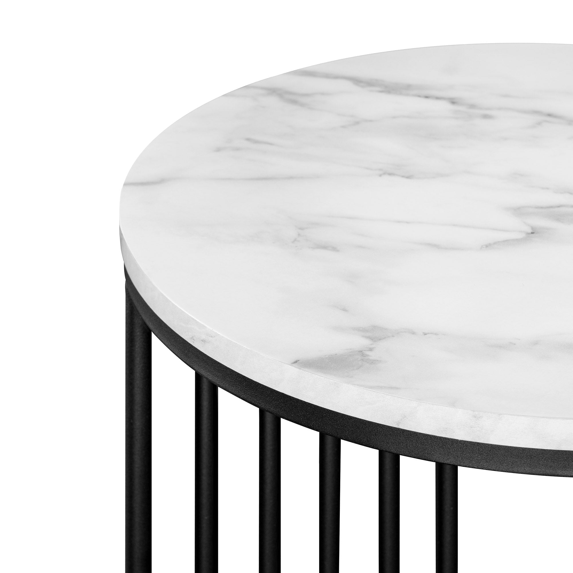 Mesa auxiliar minimalista de listones de metal Vulcan