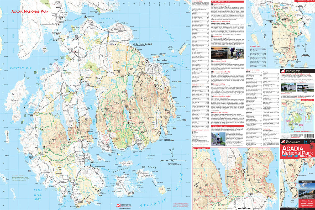 Acadia National Park Hiking Trail Map
