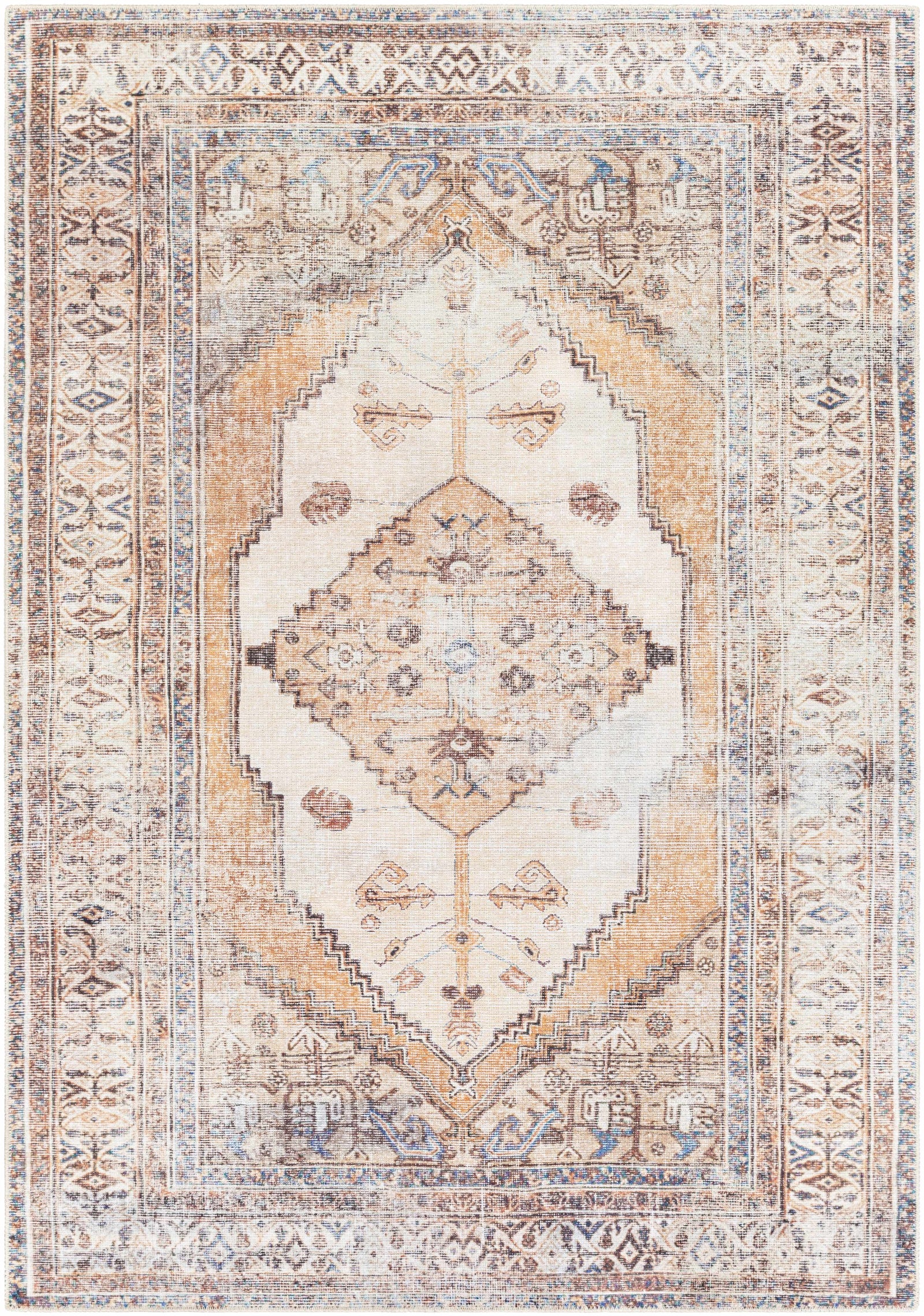 Alfombra lavable de pelo plano vintage Arncliffe