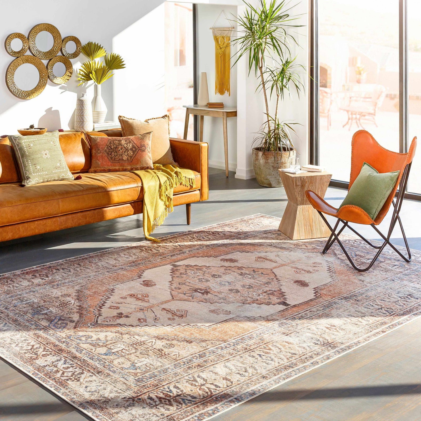 Alfombra lavable de pelo plano vintage Arncliffe