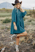 3/4 Sleeve Button-Front Mini Dress