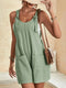 Trendy Green Romper with Functional Pockets