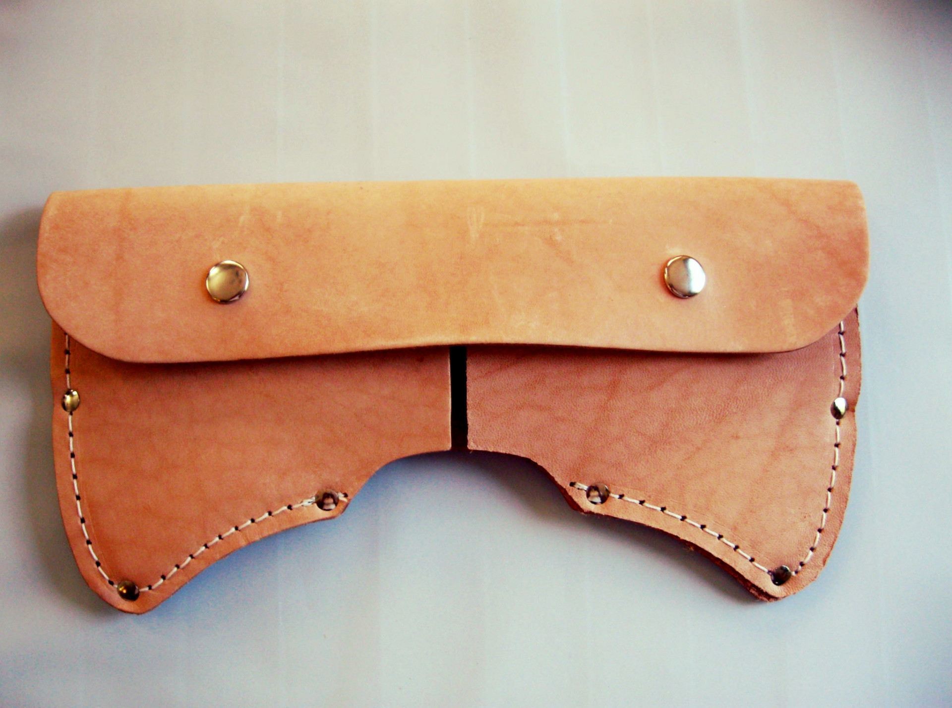 Funda de hacha de doble filo, cuero de grano superior, 1,6 kg (3,5 lbs). Tamaño completo.