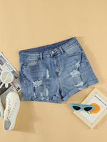 Patriotic Distressed Denim Shorts