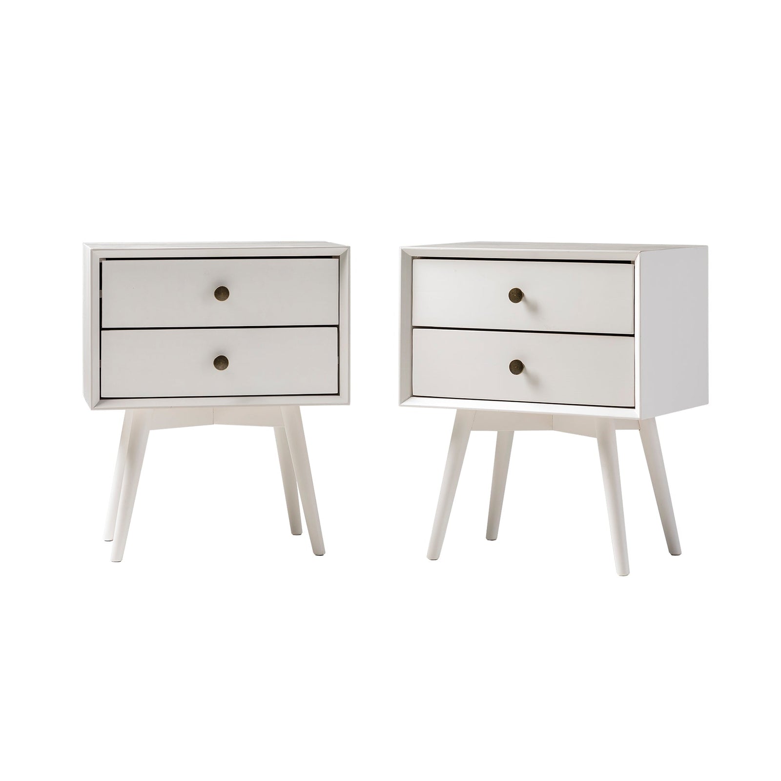Colección de mesitas de noche de madera maciza de mediados de siglo (1 o 2 cajones)
