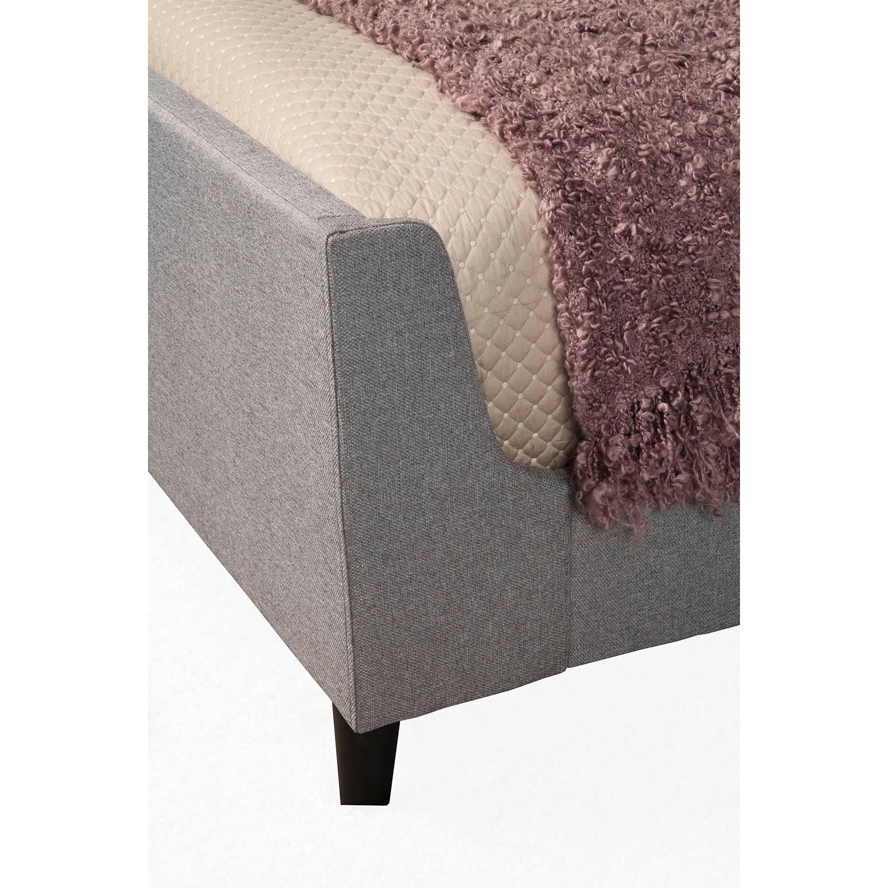 Cama Amber, lino gris