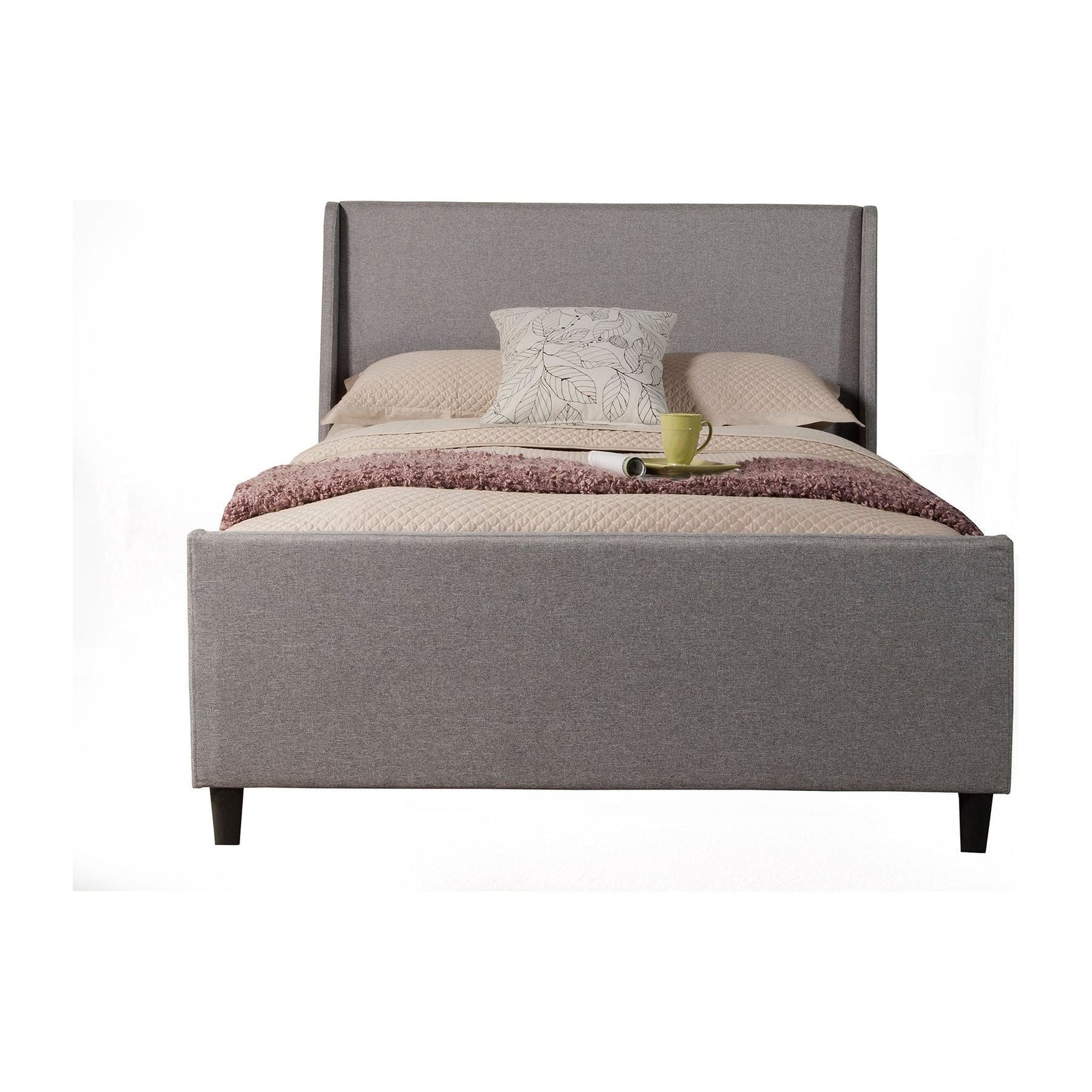 Cama Amber, lino gris