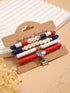 American Patriot Multi-Layered Bracelet with Personalized Letter Beads