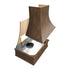 Campana extractora de nogal americano con frente curvo y flejes de latón: anchos disponibles de 30", 36", 42", 48", 54" y 60"