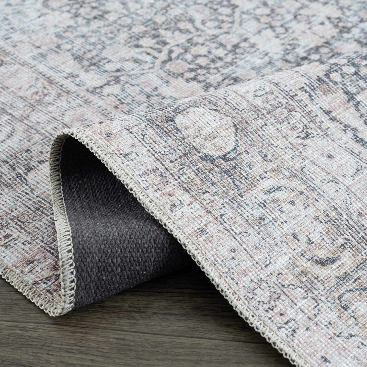 Alfombra lavable de pelo plano vintage Hedda