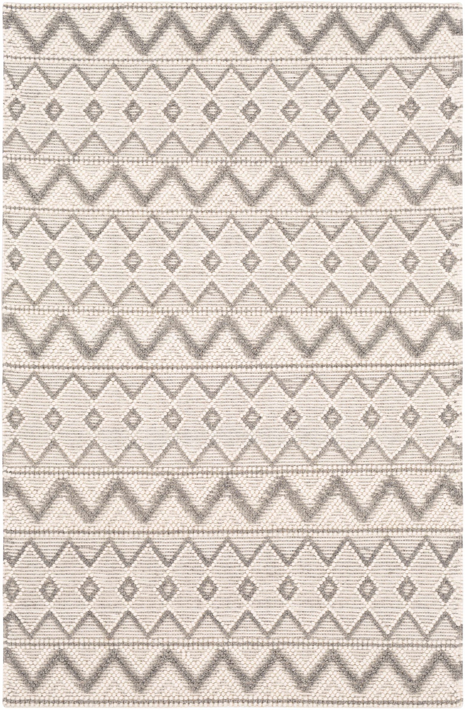 Alfombra de lana gris y crema Whittington - Ofertas especiales