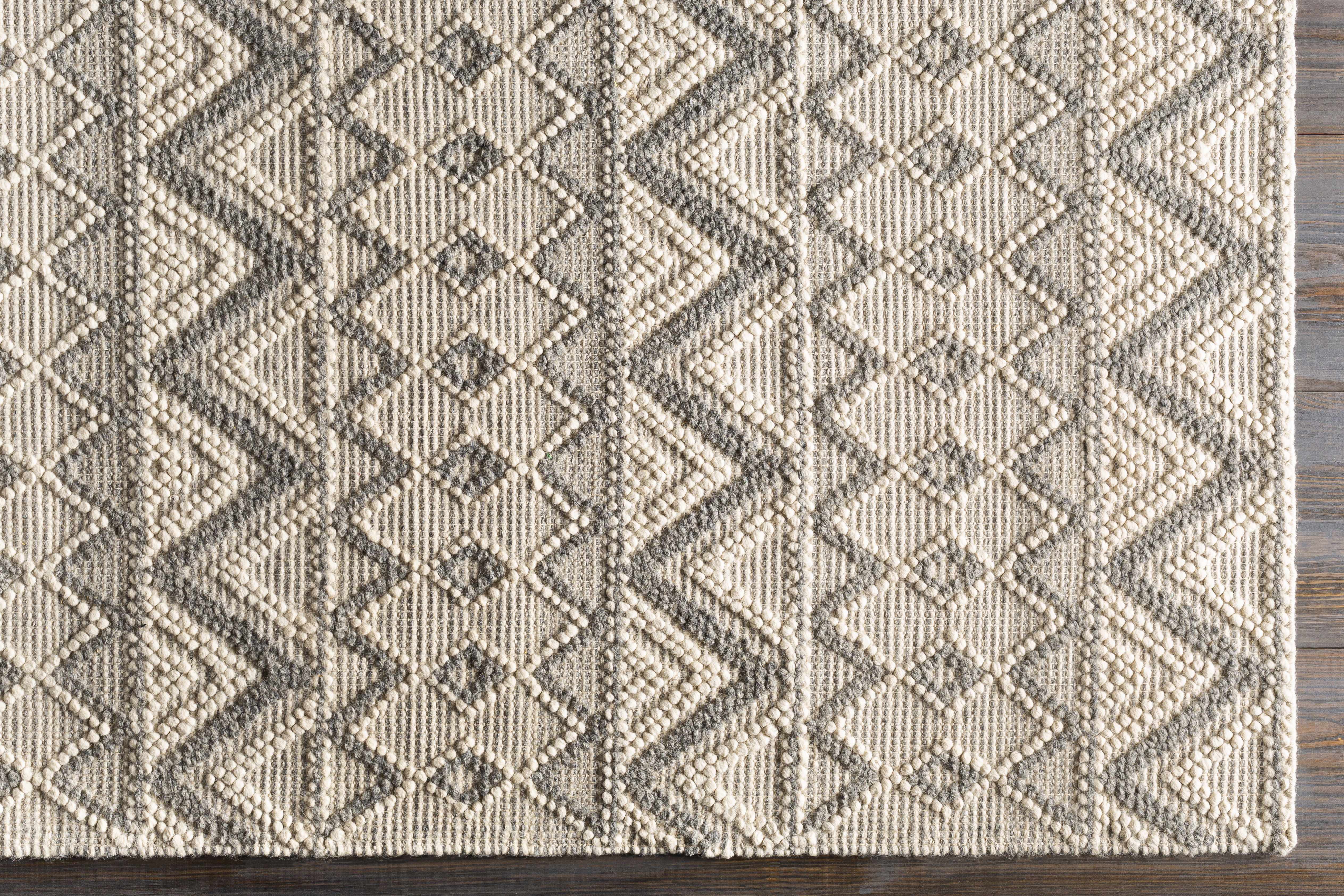 Alfombra de lana gris y crema Whittington - Ofertas especiales