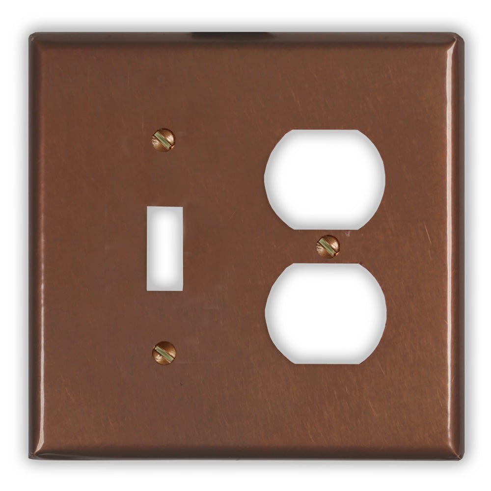 Antique Copper - 1 Toggle / 1 Duplex Wallplate