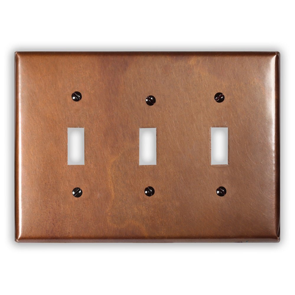 Cobre antiguo - Placa de pared con 3 palancas
