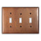 Cobre antiguo - Placa de pared con 3 palancas