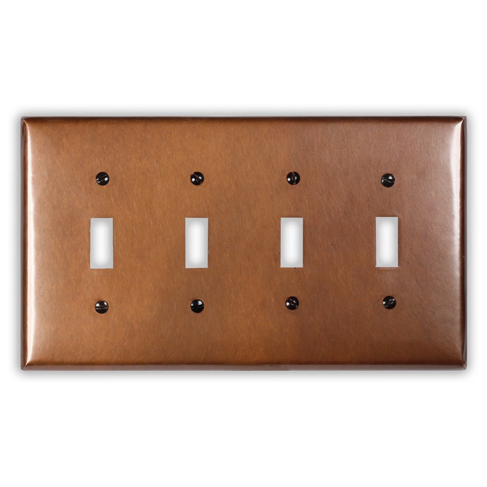 Cobre antiguo - Placa de pared con 4 palancas